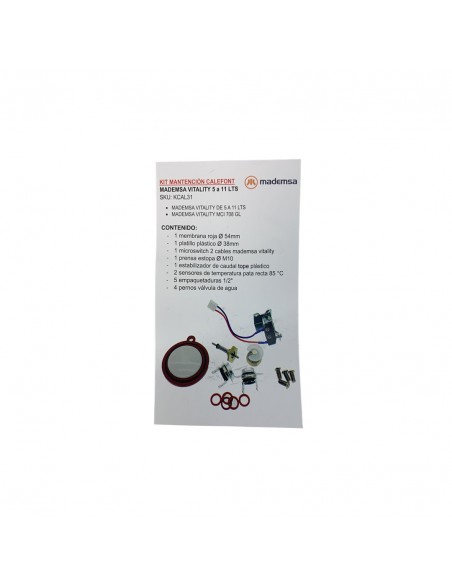 Kit Mantención Calefont Mademsa Vitaly 5-11L